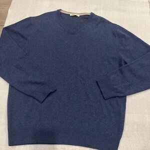 [XXL]Maurizio Baldassari Navy V-Neck Men's Cashmere Sweater NWOT
